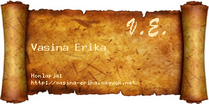 Vasina Erika névjegykártya